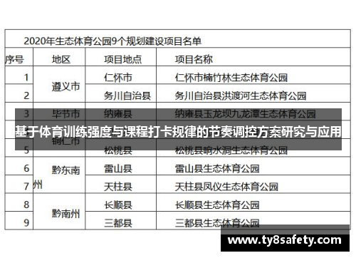 基于体育训练强度与课程打卡规律的节奏调控方案研究与应用